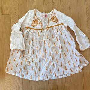 Pink Chicken White and Orange Embroidered Swim Coverup